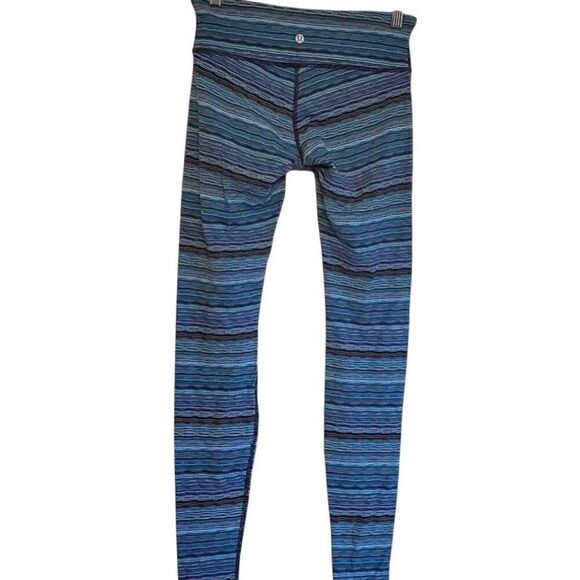 LULULEMON ATHLETICA Wunder Under Tight Space Dye Twist Naval Blue Peacock Size 6 - Picture 5 of 5